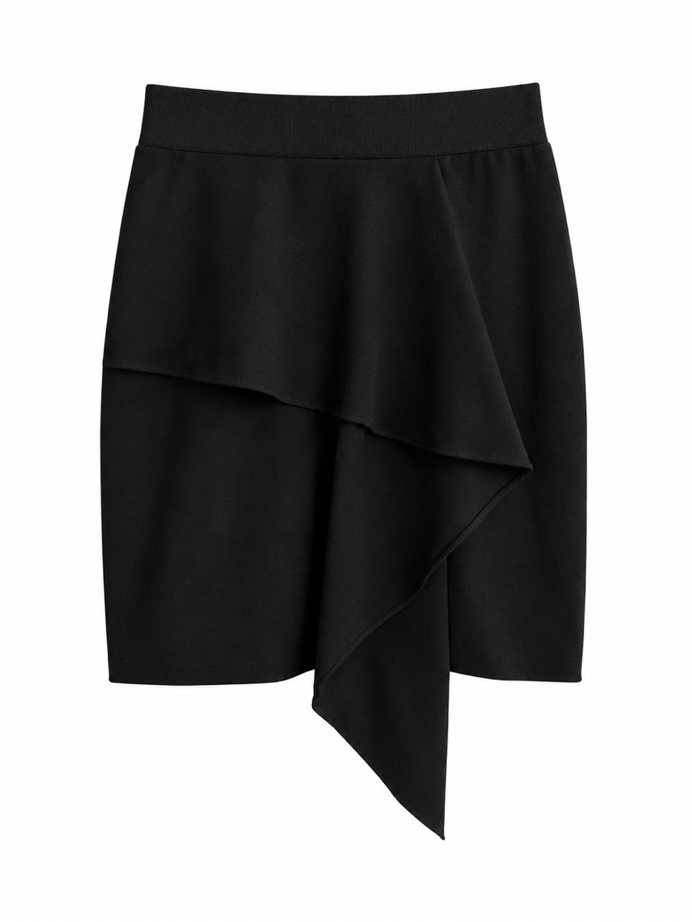 Milly Black Asymmetrical Ruffle Mini Skirt Size 2